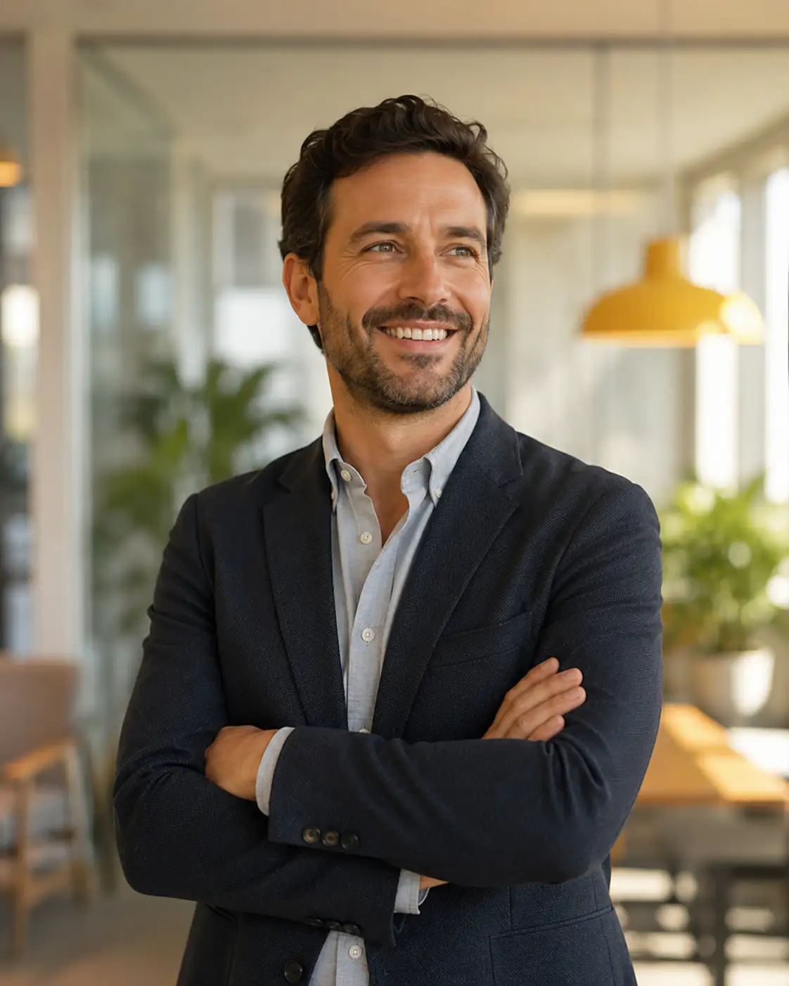 Business owner reviewing a market launch plan